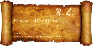 Miska Lóránt névjegykártya